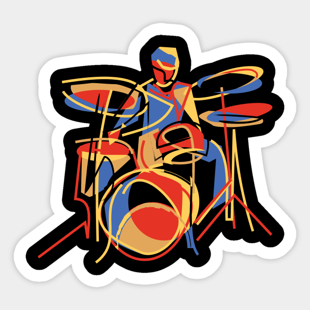 Abstract Colorful Drummer Modern Style Sticker by jazzworldquest